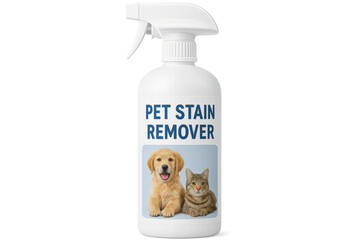 Pet stain remover concept with puppy and kitten