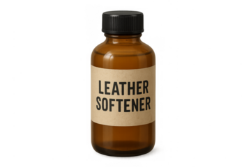 Leather softener product bottle for leather care
