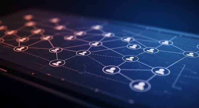 Network Connections - Digital Social Media Interaction Visualization. - Powered by Adobe