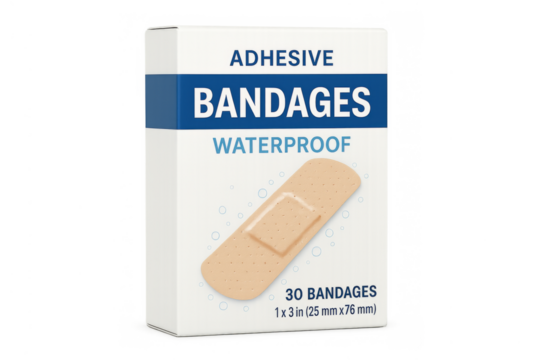 Adhesive bandages waterproof first aid box transparent background