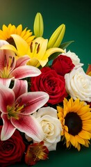 Vibrant Bouquet - A Symphony of Colors and Textures.