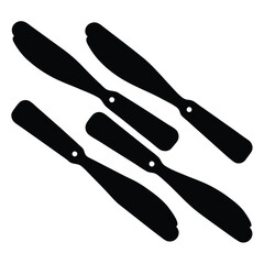 Four Black Butter Knives Arranged Diagonally on a White Background Illustration