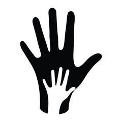 Obraz premium Symbolic Representation of Support and Nurturing Between Generations Illustrated With Hands