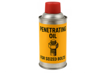 Penetrating oil spray removing rust from seized bolts
