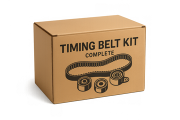 Car timing belt kit brown cardboard box