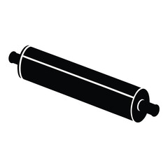 A sleek black silhouette of a rolling pin for baking purposes