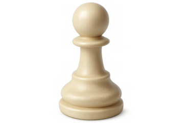 White chess pawn standing ready for game