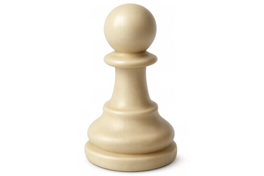 White chess pawn standing ready for game