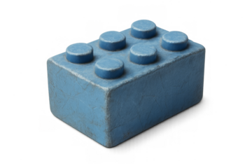 Blue plastic building block for construction toy