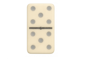 Domino tile showing five dots on transparent background