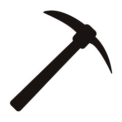 Silhouette of a mining pickaxe, an essential tool for excavation work