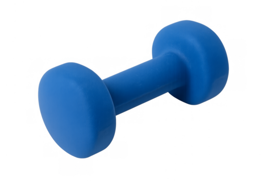 Blue dumbbell representing fitness and workout concept