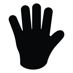 Silhouette of a human hand with fingers extended in a friendly gesture