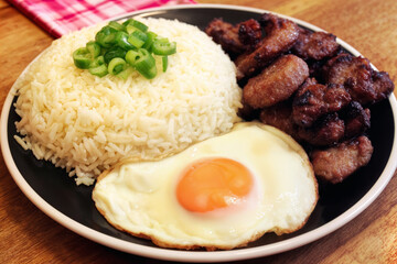 Classic Filipino-Japanese dish with rice, fried egg, and tender pork slices — hearty and flavorful.