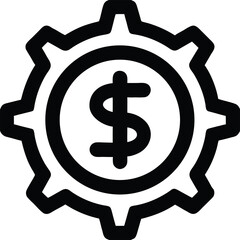 dollar icon on white