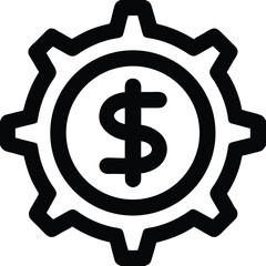 dollar icon on white