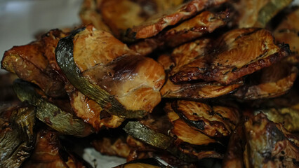 Hot smoked tuna slices ready to be cooked