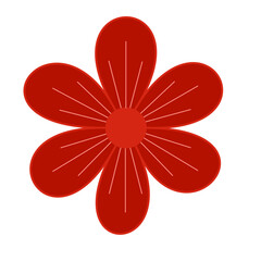Simple Red Flower Illustration