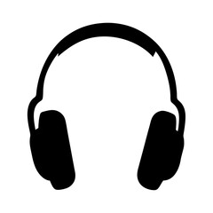 Isolated headphones in simple black and white design, perfect for audio illustration