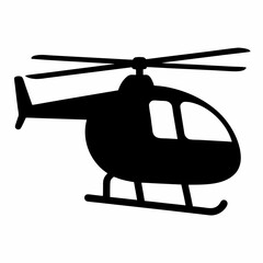 Simple Black Silhouette Depiction of a Helicopter, Showing Air Travel