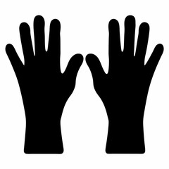 Obraz premium Symmetrical Black Hands Silhouette on White Background, Symbolic Representation