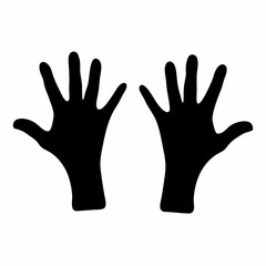 Silhouetted open hands, reaching out, symbol of welcome, support, and openness