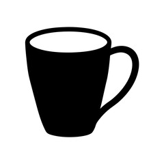 Elegant black coffee cup design with rounded handle and clean lines