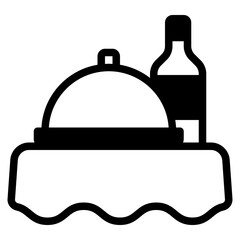 Simple vector of a dining table with chairs around it.