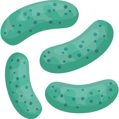 Four Green Pickles with Dark Spots on a White Background A Realistic Illustration of Dill Pickles