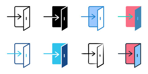 Entrance icon set multiple style collection 
