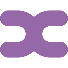 Abstract purple shape with rounded corners and symmetrical design against a white background representing a modern graphic element