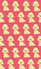 Cute Flat Style Poodle Dog Seamless Pattern for Kid Product