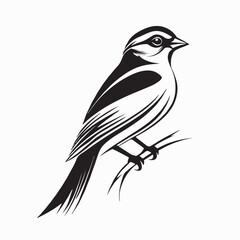 Sleek Siskin Bird Logo Design vector isolated on white background