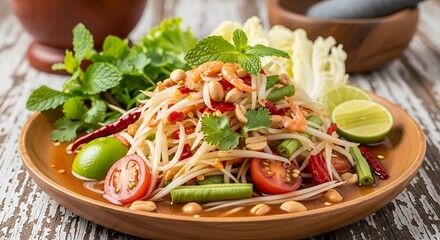 Som Tam - A Vibrant and Flavorful Thai Papaya Salad.