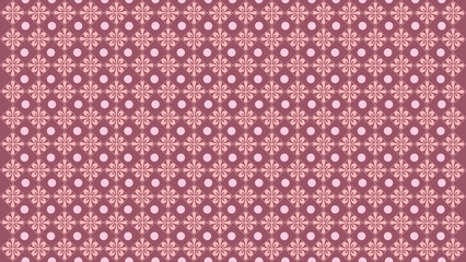 Seamless Dusty Rose Monochrome Geometric Floral Pattern