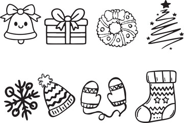 A line drawing vector of Christmas ornament