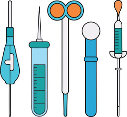 set of medical instruments Abstract geometric  color accents and clean modern design projects