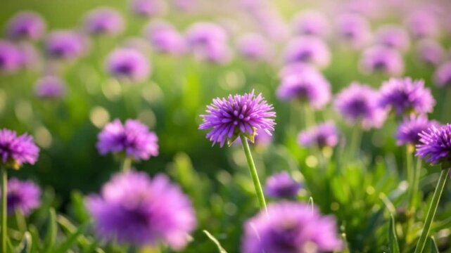 A field of purple aster flowers in soft focus with a prominent flower in the center