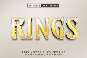 Rings Golden Text - Editable Text Effect