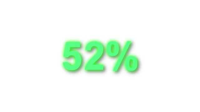 Gradient color download Progress 0 to from 100% loading loop animation on white background. Countdown 4k video.