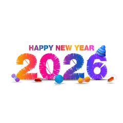 Happy new year 2026 postcard design for Winter sale.