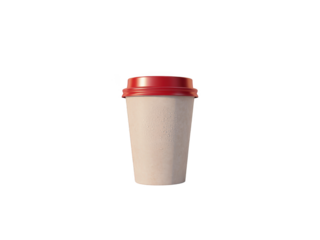 Refreshing Coffee Cup with Red Lid for On-the-Go Lifestyle, Perfect for Business Presentations & Marketing Materials, Modern Design with Condensation, Ideal for Cafe or Restaurant Promotions, Beverage