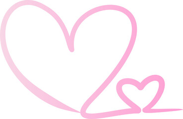 Pink color heart shape of love