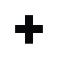 Vector illustration of black plus sign