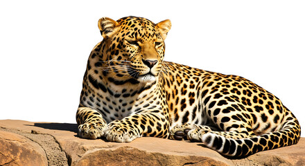 Obraz premium Leopard relaxing on rocky surface