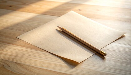 再生紙と鉛筆のある机、コピースペース