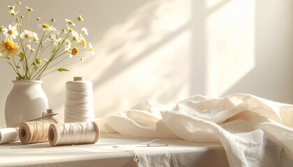 糸のある光景、手芸や裁縫のイメージの背景