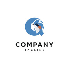 Letter Q Crested Treeswift Logo Icon Vector