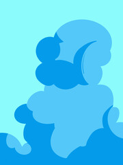 illustration of a blue sky background. flat design and colour