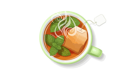 Fresh Mint Tea Illustration A Cozy Drink for Relaxation